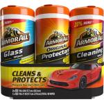 Armor All Protectant, Glass and Cleaning Wipes, Wipes for Car Interior and Car Exterior, 30 Count Each (Pack of 3)