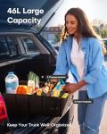 HOTOR Trunk Organizer - Car Organizer, Foldable Trunk organizer for SUVs & Sedans, Sturdy Car Organization for Car Accessories, Tools, Sundries, Black, 2 Compartments, 21.3"×12.6"×10.6"