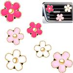 Frienda 6 Pcs Daisy Flower Air Vent Clip Accessories Air Conditioning Outlet Clip Car Air Freshener Dashboard Accessories Charm Car Inter Decor(3 cm, 3.3 cm,Red, Pink, White)