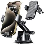 Qifutan Dash Mounted Holders Phone Holders for Your Car Phone Mount for Car Windshield Dashboard Air Vent Universal Desk Mounts Hands Free Automobile Cell Phone Holder Fit for iPhone Smartphone