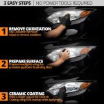 CERAKOTE® Ceramic Headlight Restoration Kit – Guaranteed To Last As Long As You Own Your Vehicle – Brings Headlights Back to Like New Condition - No Power Tools Required - 10 Wipe Kit