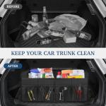 Femuar Car Trunk Organizer with Large Capacity Waterproof Car Accessories for Women & Men, Collapsible Trunk Organizer for Suv/Jeep/Sedan (Black, Standard)