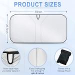 SINGARO 300T Universal Car Windshield Sun Shade, Foldable Reflective for Windshield & Window Shades with Overlapping Design, Car Interior Accessories (55" L x 26.7" W)