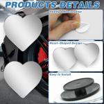 2Pcs Cars Heart Shaped Blind Spot Mirrors Car Side Mirror Blindspot Adjustabe Angle Removable Wide Angle Convex RearView Mirror for Enhanced Safety Universal Fit Stick, Car Accessories for Cars Suvs