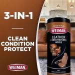 Weiman Leather Cleaner Wipes with UV Protection - 30 Count