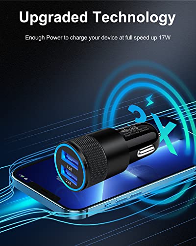 Fast Dual Port Car Charger for iPhone & Samsung
