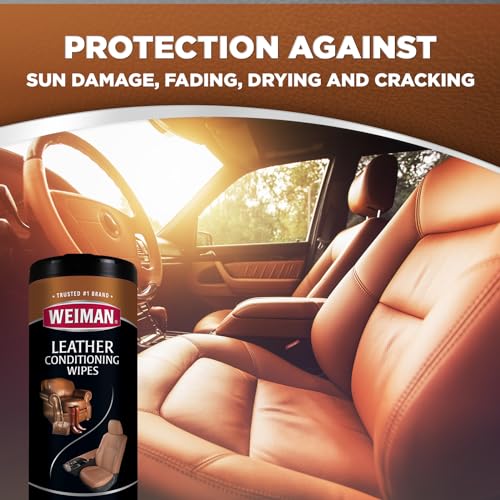 Weiman Leather Cleaner and Conditioner Wipes, 30 Count