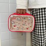 Sanrio Hello Kitty Cute Travel Portable Makeup Bag Large Capacity Toiletry Storage Bag Kawaii Y2K Transparent Cosmetic Bag Gifts