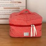 Plaid Makeup Bag Large Capacity Portable Cosmetic Bag For Women Girls Skincare Toiletry Bag Multifunctional Cute Wallet Pouch