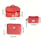 Plaid Makeup Bag Large Capacity Portable Cosmetic Bag For Women Girls Skincare Toiletry Bag Multifunctional Cute Wallet Pouch