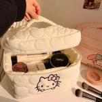 Sanrio Hello Kitty Square Makeup Bag Kawaii Double Zipper Travel Storage Bag Portable Cream Soft Cloud Cosmetic Toiletry Handbag