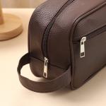 New Men Travel Cosmetic Bag Large Capacity Zipper Makeup Bags PU Leather Travel Toiletry Bag Cosmetics Organizer Storage Pouch