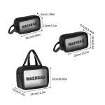 1pcs  Pu Transparent Three Piece Makeup And Toiletries Bag, Large Capacity Pvc Semi Transparent Frosted Portable Storage Bag