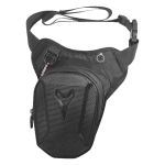 HOMEFISH 1PC Black Motorcycle Leg Bag Waterproof Rider Waist Bag Cycling Bike Crossbody Bag Motorcycle Equipment