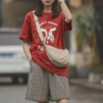 Men and Women Solid Color Chest Bag for Large Capacity Travel Crossbody Female Half Moon Bag Daily Cotton Filled Shoulder Bag