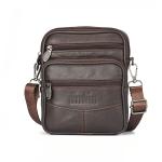 Men's Genuine Leather Crossbody Bag High Quality Zipper Pocket Retro Business Messenger Bag for Men