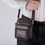 Men's Genuine Leather Crossbody Bag High Quality Zipper Pocket Retro Business Messenger Bag for Men