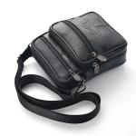 Men's Genuine Leather Crossbody Bag High Quality Zipper Pocket Retro Business Messenger Bag for Men