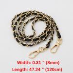 120cm Purse Chain Strap Crossbody Handbag Chains Replacement Leather Shoulder Bag Chain Straps Diy Women Girl Bag Part Accessory