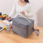 Capacity hand-held with shoulder strap insulated bag, lunch box bag, student thickened waterproof lunch bag。-zmt