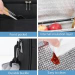 Capacity hand-held with shoulder strap insulated bag, lunch box bag, student thickened waterproof lunch bag。-zmt