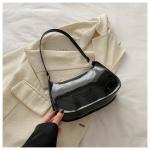 HOMEFIH PU Leather Handbag Solid Color Cherry Pendant Casual Shoulder Bag Versatile Fashion Commuting Bag for Girls Underarm Bag