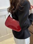 HOMEFIH PU Leather Handbag Solid Color Cherry Pendant Casual Shoulder Bag Versatile Fashion Commuting Bag for Girls Underarm Bag