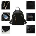 Women's Multi-Function Fashion Girl Oxford Daypack Travel Cute Mini Backpack Men Shoulder Bag Black Purse Hot