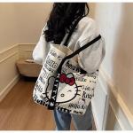 Sanrio Hello Kitty Canvas Shoulder Bag, Large Capacity Storage Bag, Casual Handbag, Multifunctional Birthday Surprise Gift