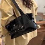 Fashionable Medium Size Versatile Tote Handbag for Daily Use Ethnic Style Synthetic Leather and Canvas Bag