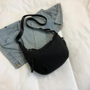 Solid color trendy shoulder bag, personalized multifunctional canvas bag, daily minimalist dumpling bag