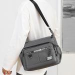 Men's business single-shoulder bag, suitable for business trips and work, made of nylon material, with a single shoulder strap.