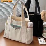 HOMEFISH Portable large-capacity canvas bag, versatile shoulder bag design, special cloth bag for students' class and daily