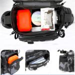 Black Fishing Tackle Shoulder Bag Storage Waist Bag with Fishing Rod Holder Outdoor Sports Bag