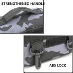 Black Fishing Tackle Shoulder Bag Storage Waist Bag with Fishing Rod Holder Outdoor Sports Bag