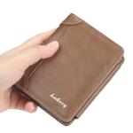 1Pcs/Baellerry Men's Short Pu Leather Wallet, Multi-Card Slots with Bill Clip and Zippered Coin Pocket, Stylish Everyday Small Wallet