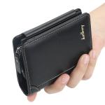 1Pcs/Baellerry Men's Short Pu Leather Wallet, Multi-Card Slots with Bill Clip and Zippered Coin Pocket, Stylish Everyday Small Wallet