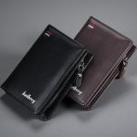 Baellerry Anti-Theft Men's Short Wallet Hidden clasp Slim PU Leather Custom Id slot Gift for Husband