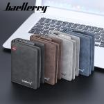 Baellerry Anti-Theft Men's Short Wallet Hidden clasp Slim PU Leather Custom Id slot Gift for Husband