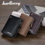 Baellerry Anti-Theft Men's Short Wallet Hidden clasp Slim PU Leather Custom Id slot Gift for Husband