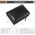 Baellerry Anti-Theft Men's Short Wallet Hidden clasp Slim PU Leather Custom Id slot Gift for Husband