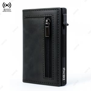 Anti-theft Credit Card Holder Men Wallets Rfid Blocking Aluminum Leather Pop Up Minimalist Wallet Cardholder Wallets for Men