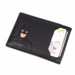 Bat ID Wallet For Men Leather Slim Card Holder Case Cover With Cutout Superhero Face Eyes Mask Gift For Husband Teens Boy Friend