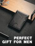 Minimalist men's wallet RFID anti-theft brush double fold cross front pocket portable card holder 12 card multifunctional wallet