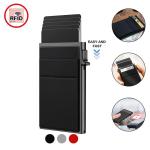 Slim RFID Blocking Metal Wallet for Men - Minimalist Smart Magic Card Case Holder with Protection for Bank ID and Credit Cards