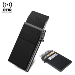 Rfid Credit Card Holder Men Thin Slim Mini Minimalist Wallets Luxury Metal Bank ID Cardholer Case Wallet for Men Carteras \[]pl/