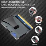 Minimalist Wallet for Men & Women Slim RFID Wallet, Scratch Resistant, Credit Card Holder & Money Clip, Easily Removable Money