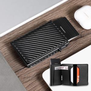 Fashion Metal Aluminum Leather ID Card Holder Multi-Function Designer Bank Card Men Wallet Business Pop-Up Cardholder Women