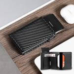 Fashion Metal Aluminum Leather ID Card Holder Multi-Function Designer Bank Card Men Wallet Business Pop-Up Cardholder Women
