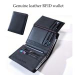men wallet Genuine Leather Wallets For Men zipper Purse Vertical Business Wallets RFID anti-theft Credit Card Holder Money Bag